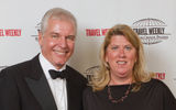Travel Weekly's Jack Grant with Alice McQuade of IHG, which won Hotel Chain honors for Asia and Europe.
