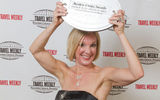 Cynthia Perry of Marriott International celebrates two wins, in the Domestic and Sales & Service hotel categories.