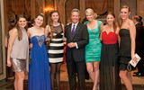 Travel Weekly's Bruce Shulman with, from left, VIP Vacations' Jessica Amato, Alison Dobrowolski, Megan Doncsecz, Jennifer Doncsecz, Lauren Leayman and Sarah Kuhn.