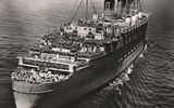 The ship in use as a troop carrier during World War II.