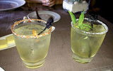Not your run-of-the-mill margaritas! These are rimmed with salt and a pinch of habanero ground pepper.