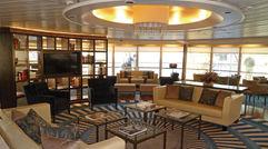 Windstar Cruises has begun sailing the former Seabourn Pride under a new name, Star Pride. After an 18-day drydock, Windstar put its own stamp on a number of public spaces. The former Constellation Lounge is now the Yacht Club (pictured here), and Windstar has installed its trademark Compass Rose lounge where The Club used to be. Windstar is playing up the yacht-like feel of the Star Pride, the first of its ships that won't have sails. See more of the changes in the following slides. TW photos by Tom Stieghorst; posted May 22, 2014