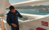 Windstar chipped, scraped and repainted many of the metal surfaces on the weather exposed top deck.