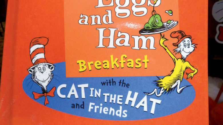 Carnival Cruise Lines' new partnership with Dr. Seuss Enterprises brings Seuss characters and stories to life on its ships. The Seuss program, which has been on the Carnival Freedom for about a month, includes a character breakfast that revolves around the Seuss story ''Green Eggs & Ham.'' Main character Sam I Am is joined at the breakfast by characters from Seuss's ''Cat In the Hat,'' including the namesake cat and his helpers, Thing One and Thing Two. Also onboard is a Seuss character parade. TW photos by Tom Stieghorst; posted July 7, 2014