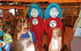 Thing 1 and Thing 2 are the first characters to make an appearance at the breakfast.