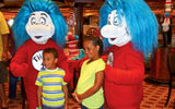 Coincidentally, Thing 1 and Thing 2 sport Carnival's red, blue and white livery.