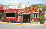 Polo's Mango Cafe on Isla Mujeres. Menu highlights include green apple guacamole and watermelon mimosas.