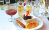 Tequila tasting at the JW Marriott included three tequilas (from right): blanca, reposado and anejo. Post sip supplements: sangrita, raw agave, an orange slice dusted with cinnamon and a fudge brownie.