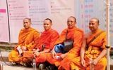 Monks await the start of Seoul's night parade, which concluded this year's Lotus Lantern Festival, the annual celebration of Buddha's birth.