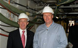 Cunard president Peter Shanks and Alistair Greener, who runs the popular blog WeAreCunard.com, on a tour of the Queen Elizabeth.