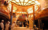 The staircase in the Britannia dining room, a departure from the Queen Victoria.