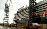 The Queen Elizabeth under construction at Fincantieri’s Monfalcone shipyard in Trieste, Italy.