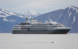 "The bear swam past our ship, Le Boreal, anchored nearby.
