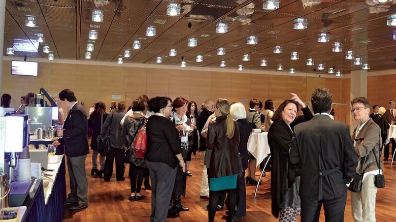The Austrian National Tourism Office invited 60 travel agents from the U.S. and Australia for a Destination Summit in the cities of Salzburg and Vienna. The goal was to promote Austria as a main travel destination for a European journey. The summit began with a reception followed by a presentation by the Austrian National Tourist Office at the Salzburg Congress convention center. Photo by Thomas R. Lechleiter