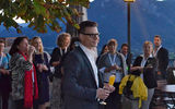 Klemens Kollenz, sales and marketing manager for Salzburg City Tourist Office, welcomes guests to the reception at Hohensalzburg Fortress.