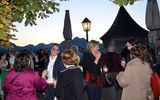 Guests mingle during the welcome reception.