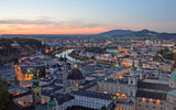 Hohensalzburg Fortress' vantage point of the city of Salzburg offers a spectacular view of the city during sunset.