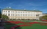 A view of the exterior of the Mirabell Palace in Salzburg, Austria.