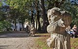 The ''Dwarf Garden'' features sculptures of misshapen diminutive characters that were modeled after individuals who served as entertainment in the court of Prince Archbishop Franz Anton Harrach.