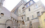 A view of the outside of the Sistine Chapel, as seen within Vatican City.