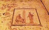 A painting remains on what is thought to be the wall of an apartment, in what is now an underground city being excavated beneath San Giovanni in Laterano Basilica. The opportunity to see it was rare; our guide said that he and other local professional guides have previously been denied permission to enter it.
