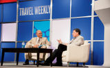 Carnival Corp. CEO Arnold Donald during his interview with Travel Weekly Editor in Chief Arnie Weissmann. Photo by Ed McDonald