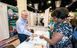 Travel Weekly's CruiseWorld kicked off Wednesday in Fort Lauderdale, offering agents educational opportunities, training sessions, executive panels and keynotes from cruise line CEOs. Pictured here, the trade show floor. Photo by Ed McDonald