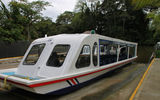 A boat typical of those used by cruisers for touring the Tortuguero Canals.