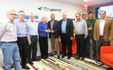 Fareportal and its affiliate Travelong, a full-service travel agency, received the Peak of Excellence Award from Sabre Travel Network for the fourth year running. The award was presented to Fareportal/Travelong CEO Sam Jain, fifth from left, by Sabre Vice President Gerry More-Murray, fourth from left, and Account Director Bob Clark, fifth from right, at Fareportal’s corporate headquarters in New York.