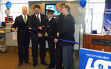 LOT Polish Airlines inaugurated 787 Dreamliner daily, nonstop service from Chicago to Warsaw on June 5, the first international Dreamliner flight from O’Hare Airport. Participating in the ribbon-cutting to mark the event were, from left, Michael Boland, City of Chicago Aviation Department; Tomasz Dakowski, LOT Polish director of sales; Capt. Krzysztof Lenartowicz, who piloted the first flight; Robert Rusiecki, Polish deputy counsel general; and Bogdan Puksta of the Polish American Chamber of Commerce.