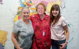 Aston Hotels & Resorts’ sales team visited 1,000 travel agents in eight states, updating them on important company news, specials and more as the company celebrates its 65th anniversary. Longtime Aston Regional Sales Manager Diane Fraser, center, meets with agents Pamela Paterson, left, and Emily Newlands of Carefree Vacations in Encinitas, Calif.