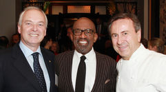 Relais & Chateaux welcomed its newest members at an annual luncheon held at Daniel restaurant in New York. The newly elected International President Philippe Gombert was introduced at the event, as were 2014 Relais & Chateaux Grands Chefs Jason Franey (Canlis) and Justin Cogley, (L’Auberge Carmel). Pictured from left are Gombert, “Today” show co-host Al Roker and chef Daniel Boulud.