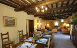 The dining room at Sanctuary Il Fagiano in Umbria, Italy.