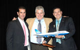Pictured at the United Vacations 2010 Product Launch and Educational Retreat in Las Vegas are (L-R): Victor Fernandez, LVCVA; Bill Byrne, United Airlines; and Art Jimenez, LVCVA.