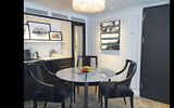 The dining area inside an 830-square-foot Crystal Suite.