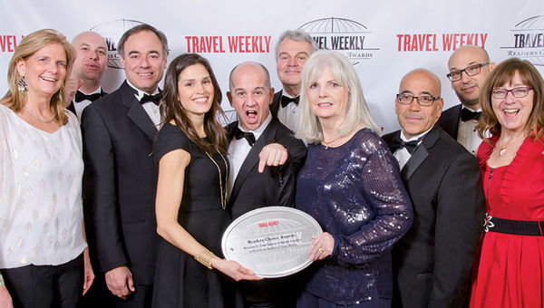 From left: Deirdre Copjec of Sabre; David Coombes of Flight Centre USA; Brian Buttigieg of Valerie Wilson Travel; Amy O'Hara; J.D. O'Hara of Tzell Travel Group; Bill Murray; Gerry Moore-Murray of Sabre; Louis Rodriguez of Valerie Wilson Travel; Chip Brooks; and Patricia Davis Brooks of Apple Vacations.