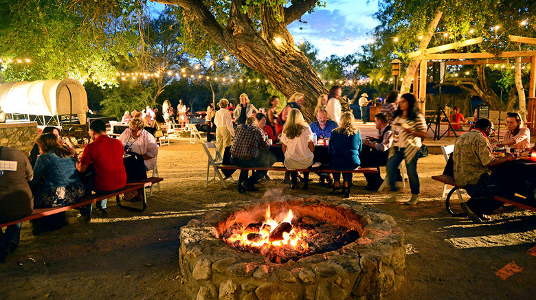 The second annual Global Travel Marketplace West (GTM West) was held May 1 – 3 at The Westin La Paloma Resort & Spa in Tucson, Ariz. During the GTM West opening reception, sponsored by Visit Tucson, at Tanque Verde Ranch Resort, attendees gather together a for a traditional ''dude ranch'' experience in Tucson.