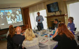 Le Meridien Brand Manager, Pablo Henderson, hosts a small-group boardroom presentation to showcase the company's new properties, offerings, services and its travel agent support structure.