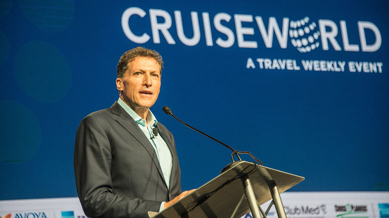 Travel Weekly's CruiseWorld is taking place this week in Fort Lauderdale, with more than 1,000 members of the travel industry expected to be on hand. This year's event includes three days of  sessions, 14 ship inspection options, an exhibitor showcase and networking opportunities. Pictured, Editor in Chief Arnie Weissmann addresses the audience.