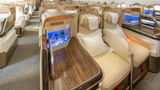 Business class service aboard Emirates' new A350 aircraft
