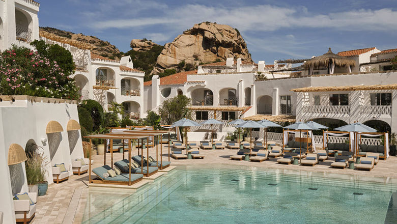 W Sardinia is a jetset hotel located on a marina with pristine waters and a chic swimming pool.