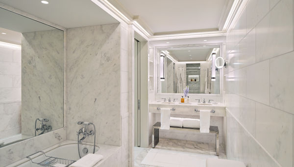 A marble bathroom at The Lowell A marble bathroom at The Lowell