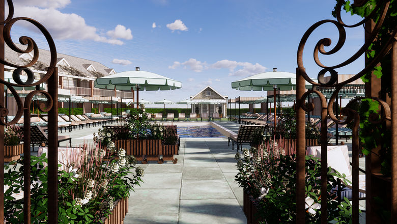 Rendering of Faraway Sag Harbor's pool