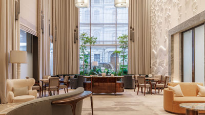 The lobby of the Four Seasons Hotel London at Park Lane.