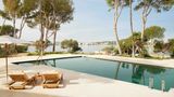 The resort overlooks the Mediterranean.