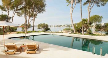 The resort overlooks the Mediterranean.