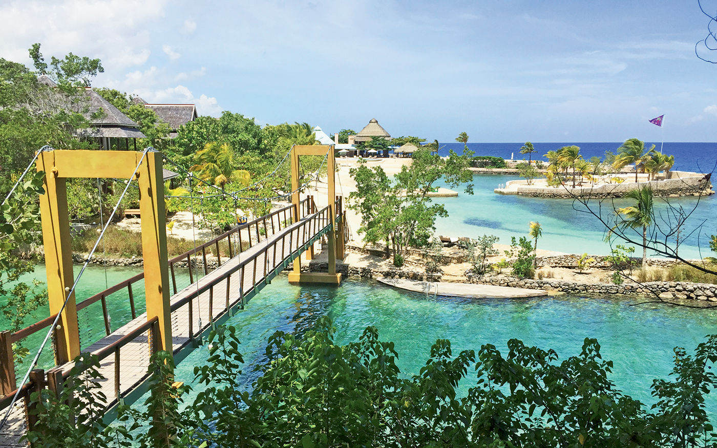 JAMAICA, Oracabessa. Goldeneye Hotel and Resort. View of the