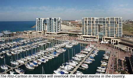 The Ritz-Carlton in Herzliya will overlook the largest marina in the country.