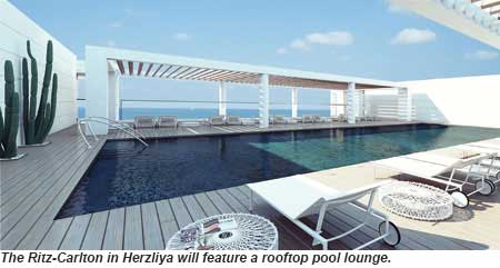 The Ritz-Carlton Herzliya will feature a rooftop pool lounge.