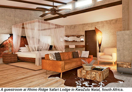 A guestroom at Rhino Ridge Safari Lodge.